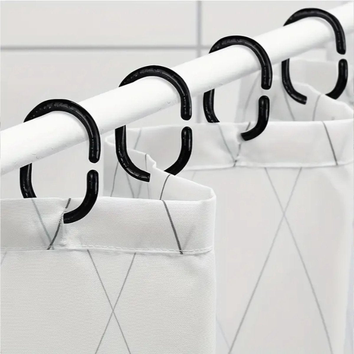 Shower Curtain Rings | Set of 12 | Shower Curtain Rings | Black
