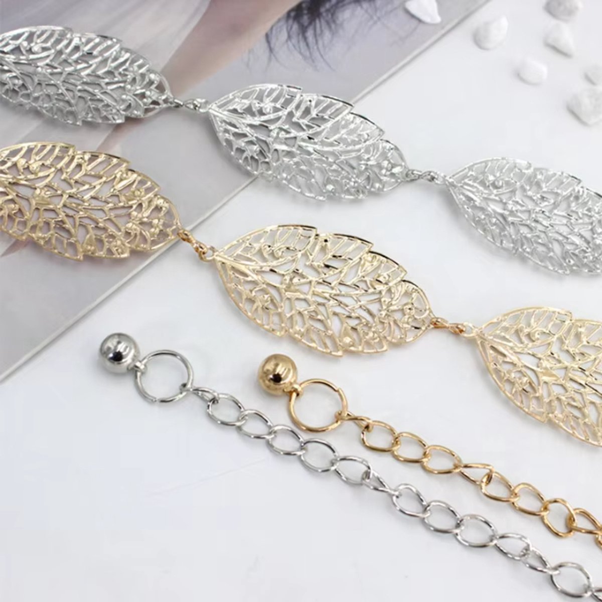 Leaf-Shaped Bridal Belt | Belt | Women's Belt | Wedding Accessories | Gold