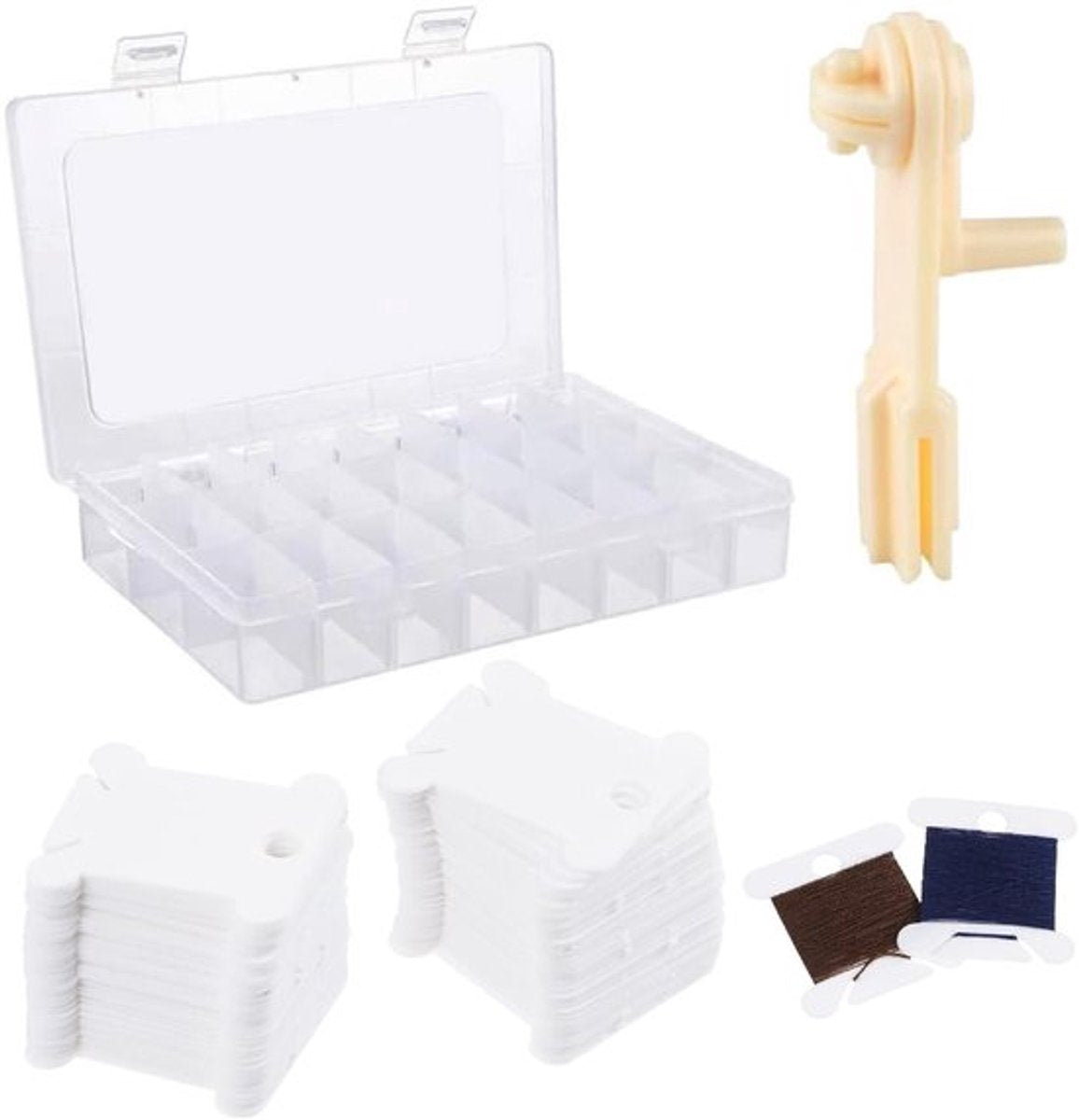 Embroidery Threads Spools, Embroidery Threads, Cards, Cross Stitch, Thread Chart, 100 Pieces, Embroidery Threads, Spools, Plastic with Storage Box and Thread Winder for DIY Crafts, Sewing, Storage Accessories