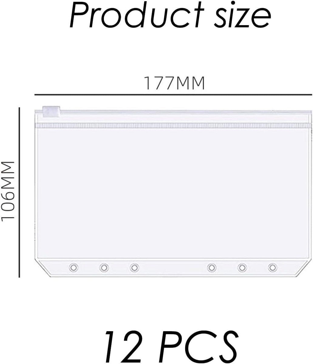 12 money envelopes with 6 holes for A6 size - Budget sleeve for receipts - Storage accessories with binding spine - Savings accessories