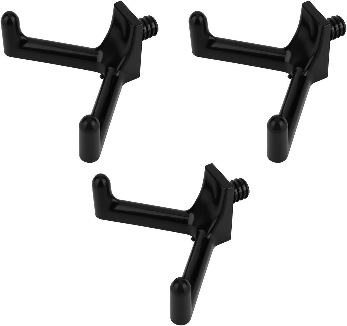 Tool Hooks for Garden Shed - Storage Accessories for Shovels and Rakes - Set of 3 (Black)