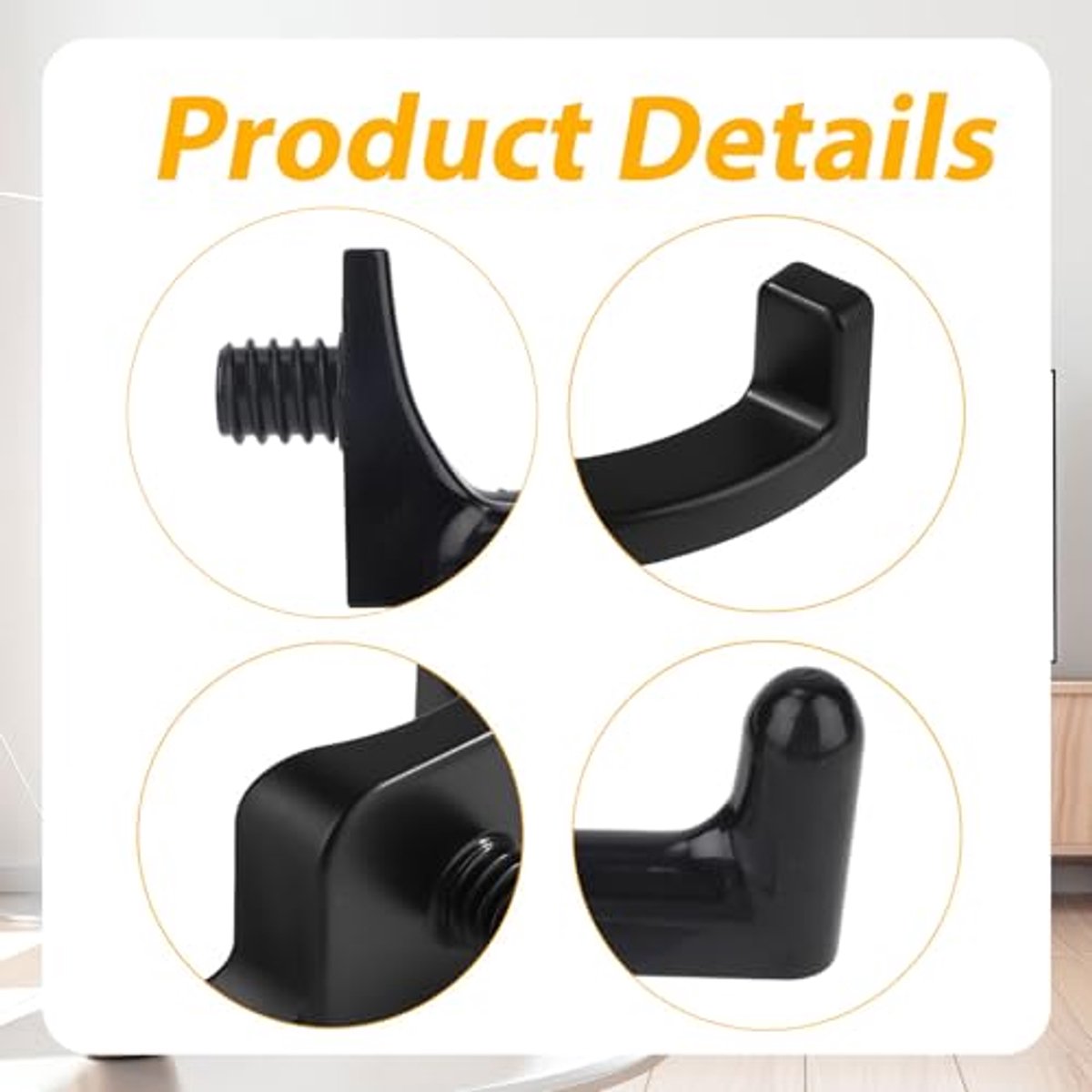 sanding hooks compatible with Suncast and Craftsman, plastic U- and V-shaped tool hangers, storage accessories for sanding boards, rakes, shovels, and hammers (black)