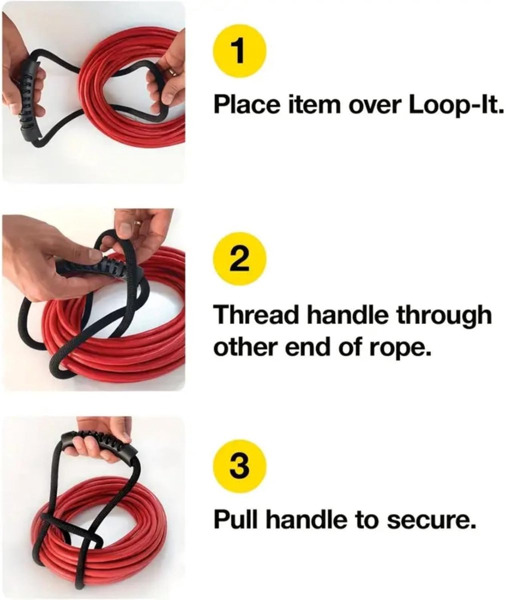 4 pieces - Cable management strap - Cable management strap - Carrying rope - Handle - Storage rope - Storage accessories - Suitable for cable storage - Tools - Water pipes - Black - 10*40cm