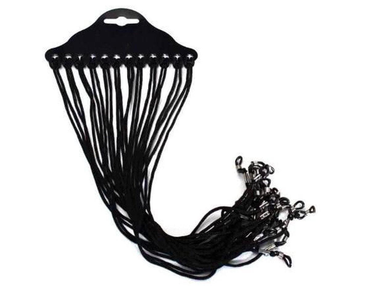 Glasses Cord / 12 Pieces / Black Cord / 3D