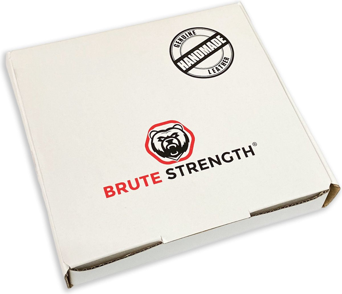 Brute Strength - Multifunctional Hook with Leather Loop - Cognac - 4 pieces - Coat Hook - Camping Hook - Leather - Hanging Hooks - Towel Hooks