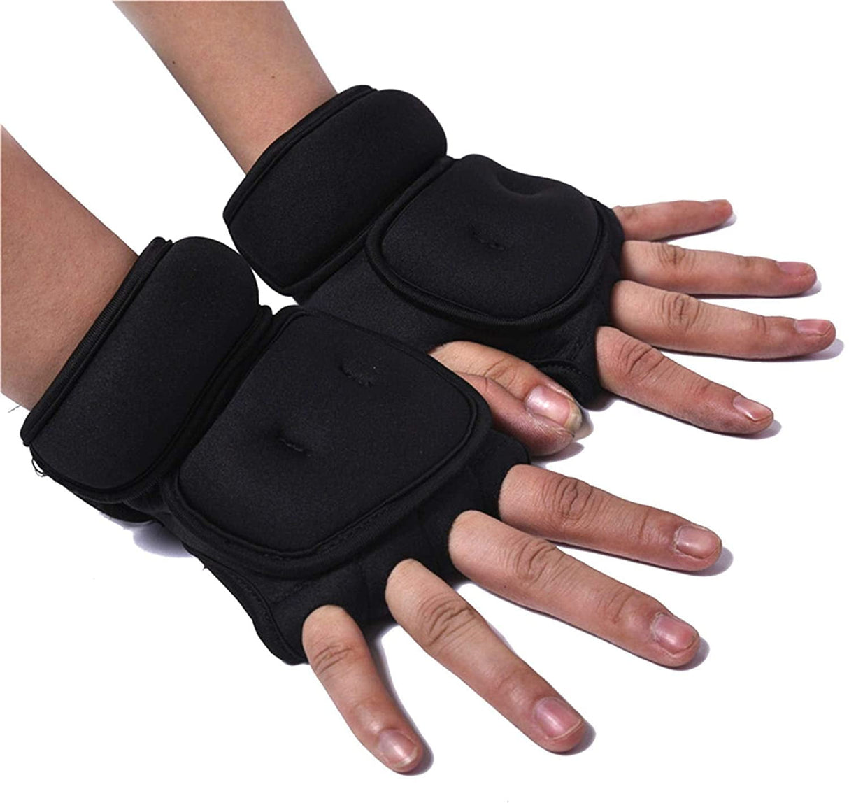 Weighted Exercise Gloves, Pair of 2 lb,Sandbag Weight Bearing Training Gloves Fitness Gloves with Wrist Suort for Gym Boxing, Cross Training, Cardio Workouts Black free size