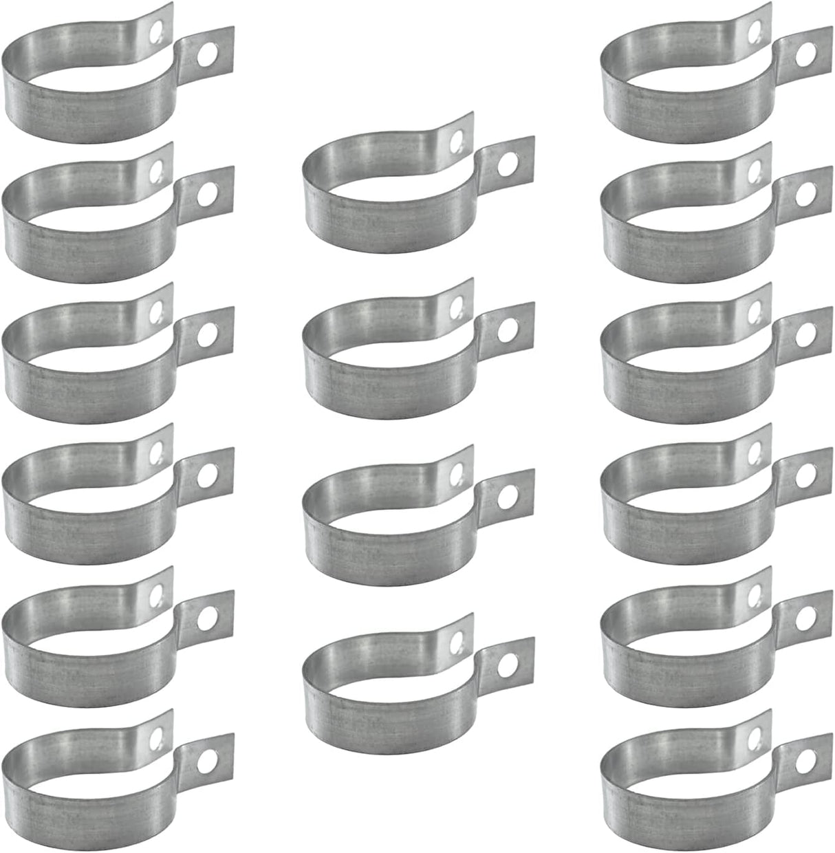 16 Pcs Brace Bands Chain Link Fence, Galvanized Steel Chain Link Brace Band Use for 1-7/8" Outside Diameter Post/Pipe, Gate, Fences Panels Silver