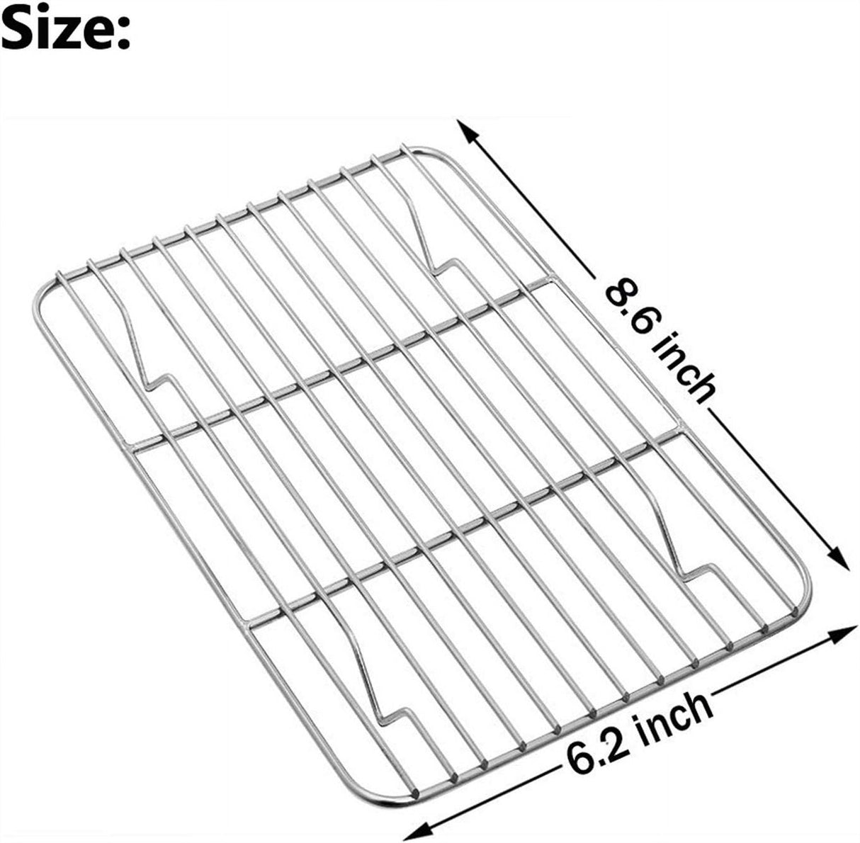 1Pack Kitchen Baking Rack,Small Cooking Rack,Nonstick Wire Grill Net,Stainless Steel Roasting Grid Frame,Oven & Dishwasher Safe,for Picnic Camping Dinning and Outdoors 8"x 6 8"×6"×0.6"