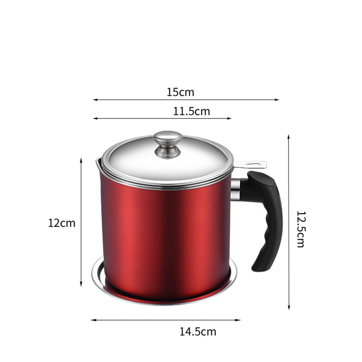 Pot Fats Storage With Lid, Grease Container With Strainer, Stainless Steel Oil Storage Container with Fine Mesh Strainer Dustproofs, Leakproof Oil Storage Container Grease Keepers with Handle Silver