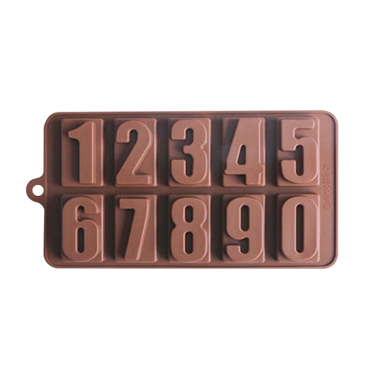 Mini Silicone Molds, Number Molds, Happy Birthday Mold for Baking Biscuits, Cookie, Candy, Chocolate 2-Brown