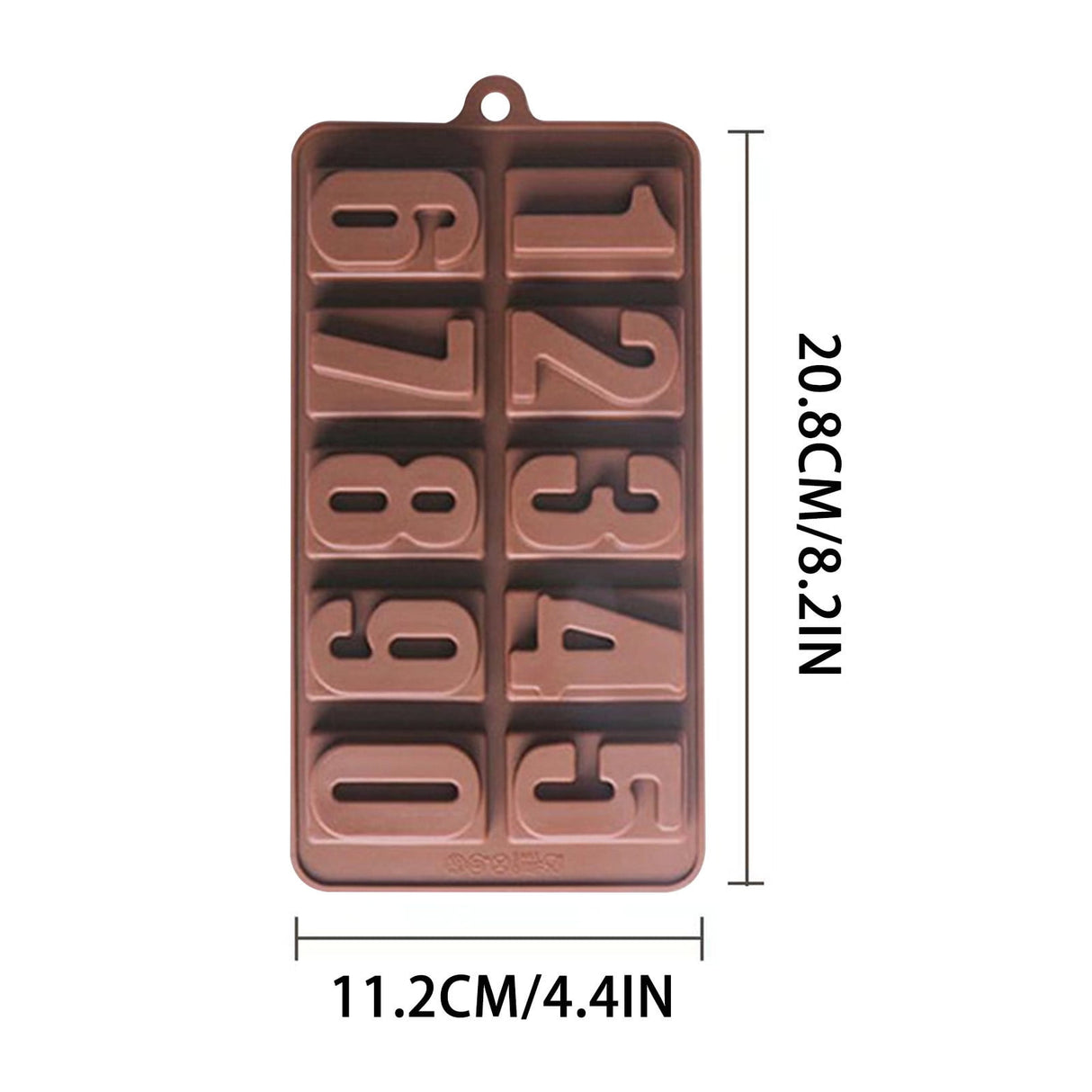 Mini Silicone Molds, Number Molds, Happy Birthday Mold for Baking Biscuits, Cookie, Candy, Chocolate 2-Brown