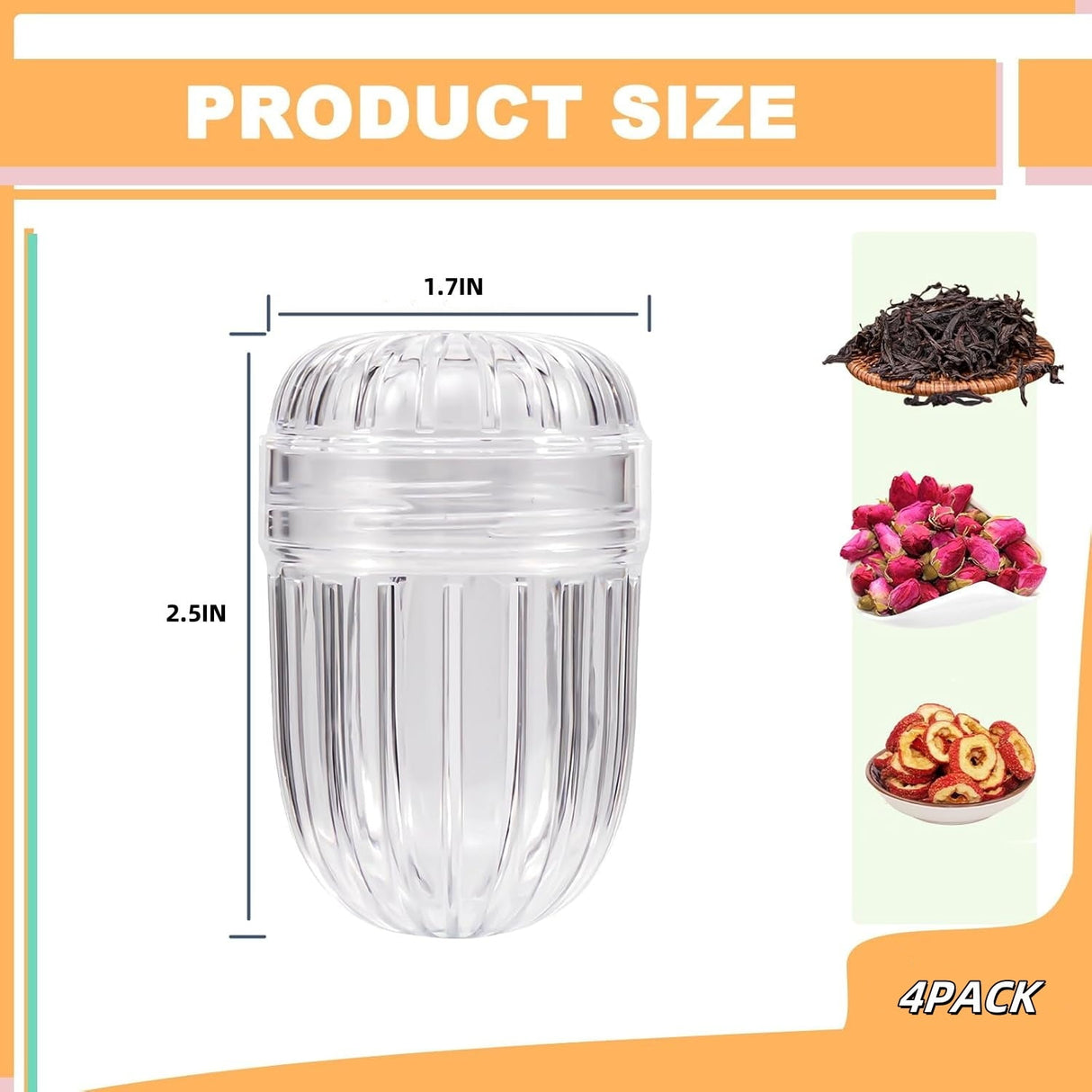 2.5x1.7In Fruit Infuser Insert,Set of 2 Reusable Fruit Infuser Water Pitcher for Iced Tea,Juice,Beverages,Water