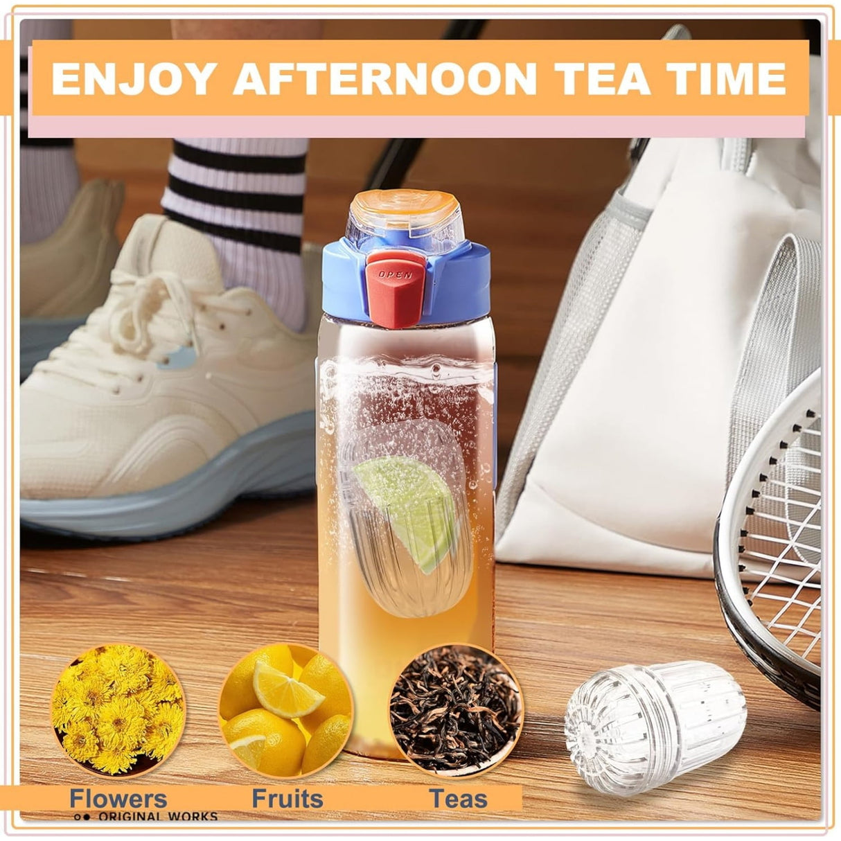 2.5x1.7In Fruit Infuser Insert,Set of 2 Reusable Fruit Infuser Water Pitcher for Iced Tea,Juice,Beverages,Water
