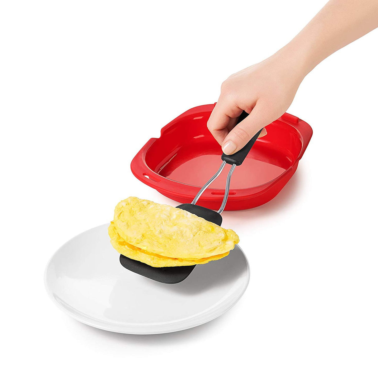 Silicone Omelette Maker Microwave Oven Non Stick Omelette Maker Egg Roll Baking Plate Pan Omelette Maker Red