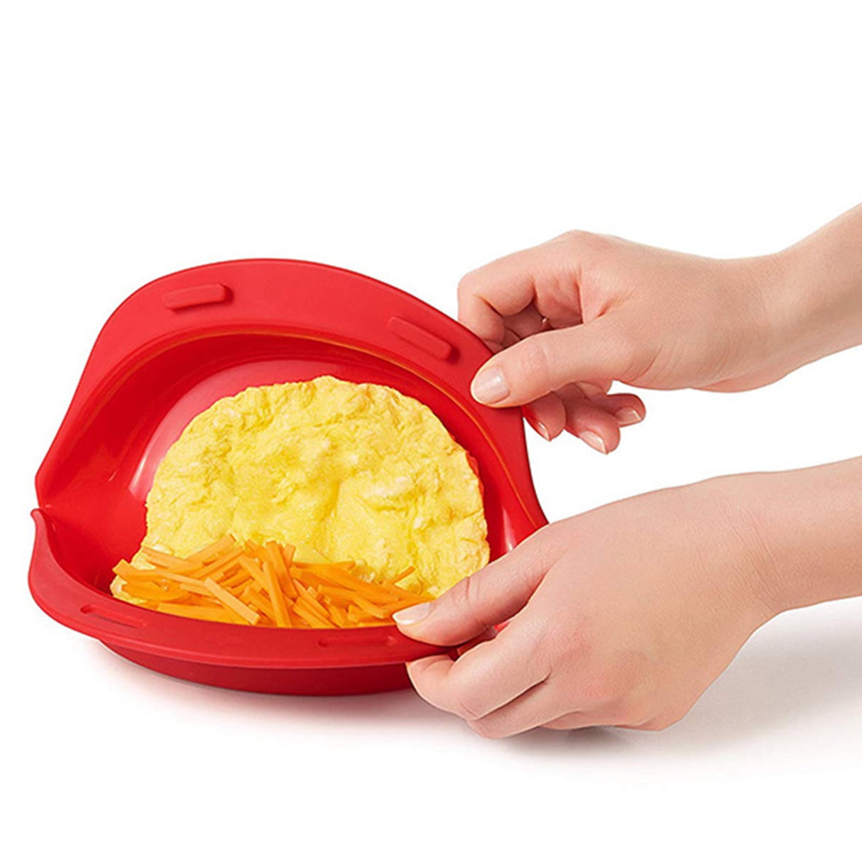 Silicone Omelette Maker Microwave Oven Non Stick Omelette Maker Egg Roll Baking Plate Pan Omelette Maker Red