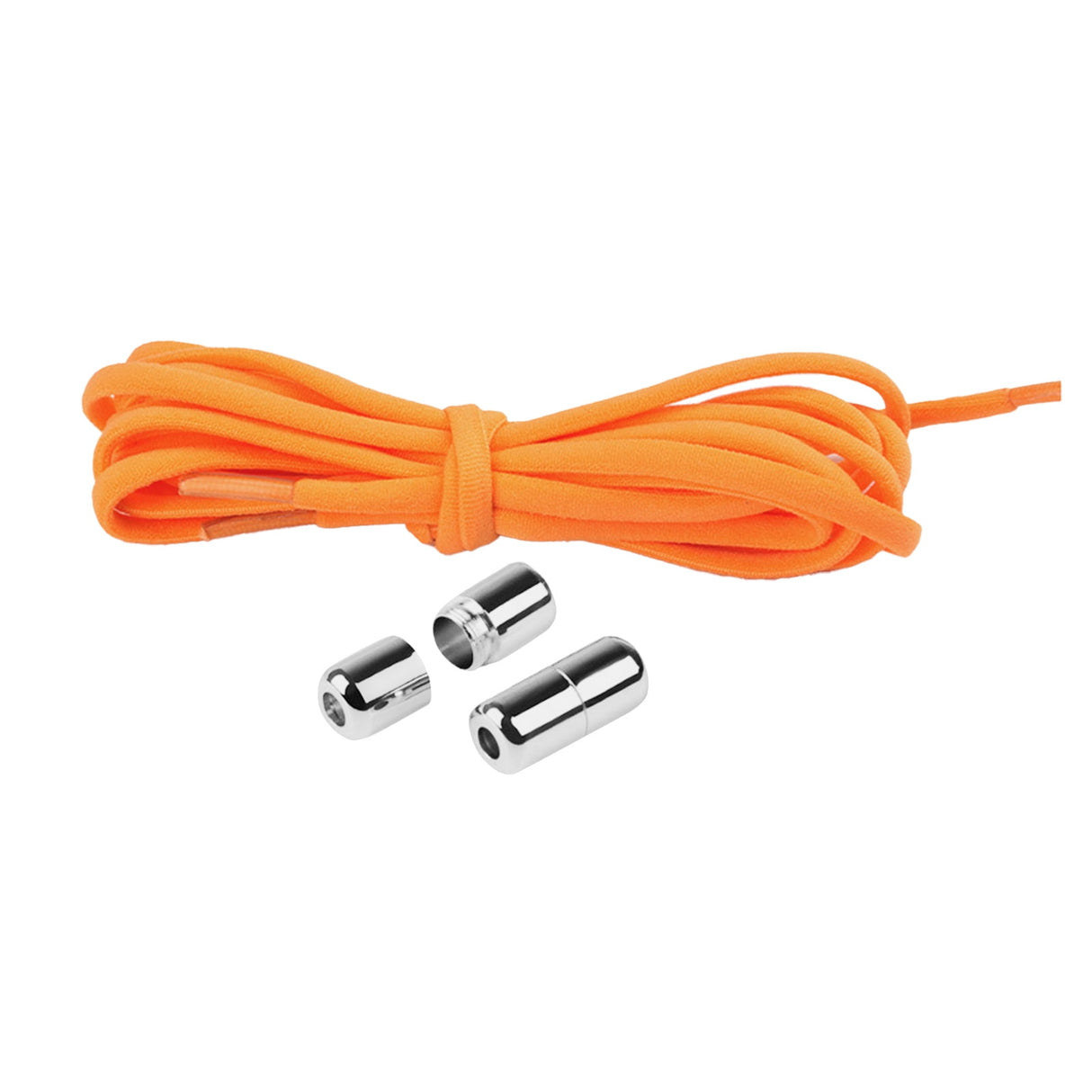 1 Pair Sneaker Shoelaces Wear-resistant Elastic with Metal Buckles Lock Shoe Laces for Slip On Shoes,Black Orange