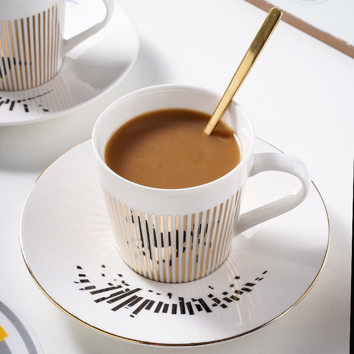 Optical Illusion Ceramic Coffee Mug,Rotating Cup Creates Moving Reflection Design, Unique Novelty Tea & Espresso Cup with Anti-Slip Base, Smooth Handle,Fun Gift for Coffee Lovers