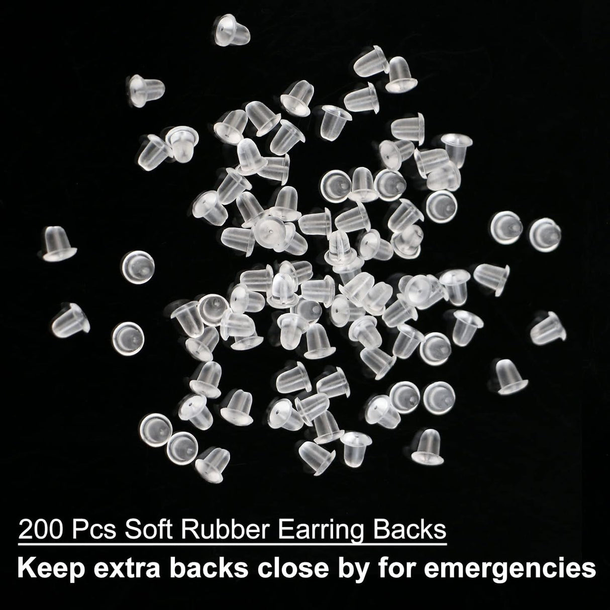 Clear Earrings For Sports, 400Pcs 18g Plastic Earrings For Sensitive Ears, Clear Stud Earrings for Work with Solid Plastic Posts and Soft Rubber Earring Backs in 2 Organizer Box