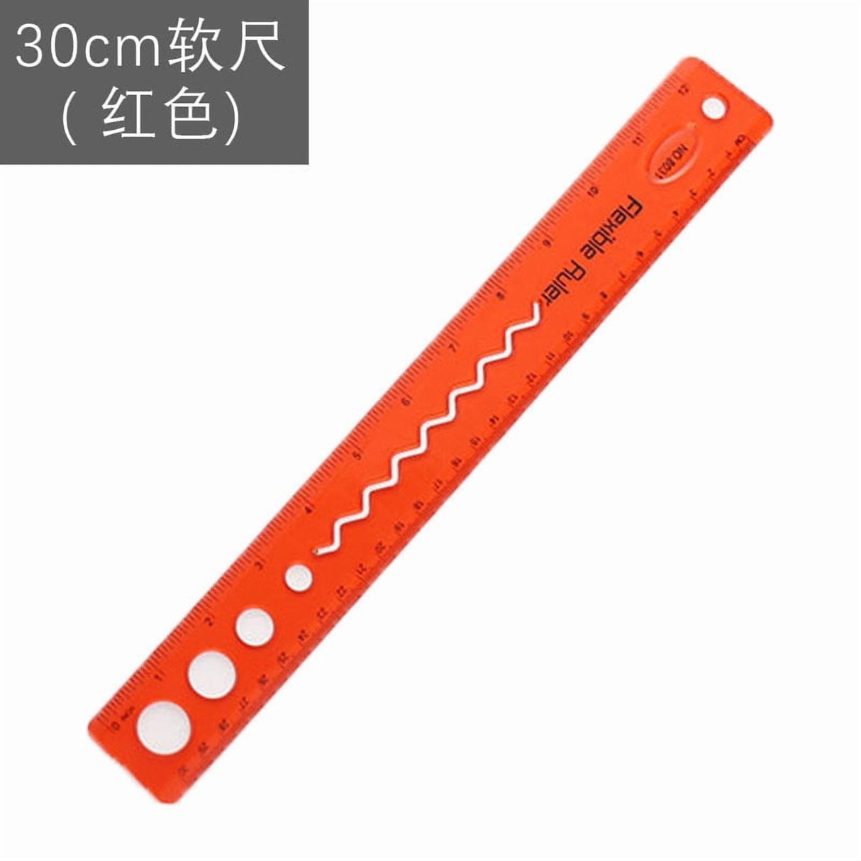 30cm/12inch Flexible Ruler, Rubber Plastic Ruler, Foldable Ruler Folding Soft Plastic Ruler, Shatterproof Straight Measuring Tools for Office Family Supplies(Blue) Red