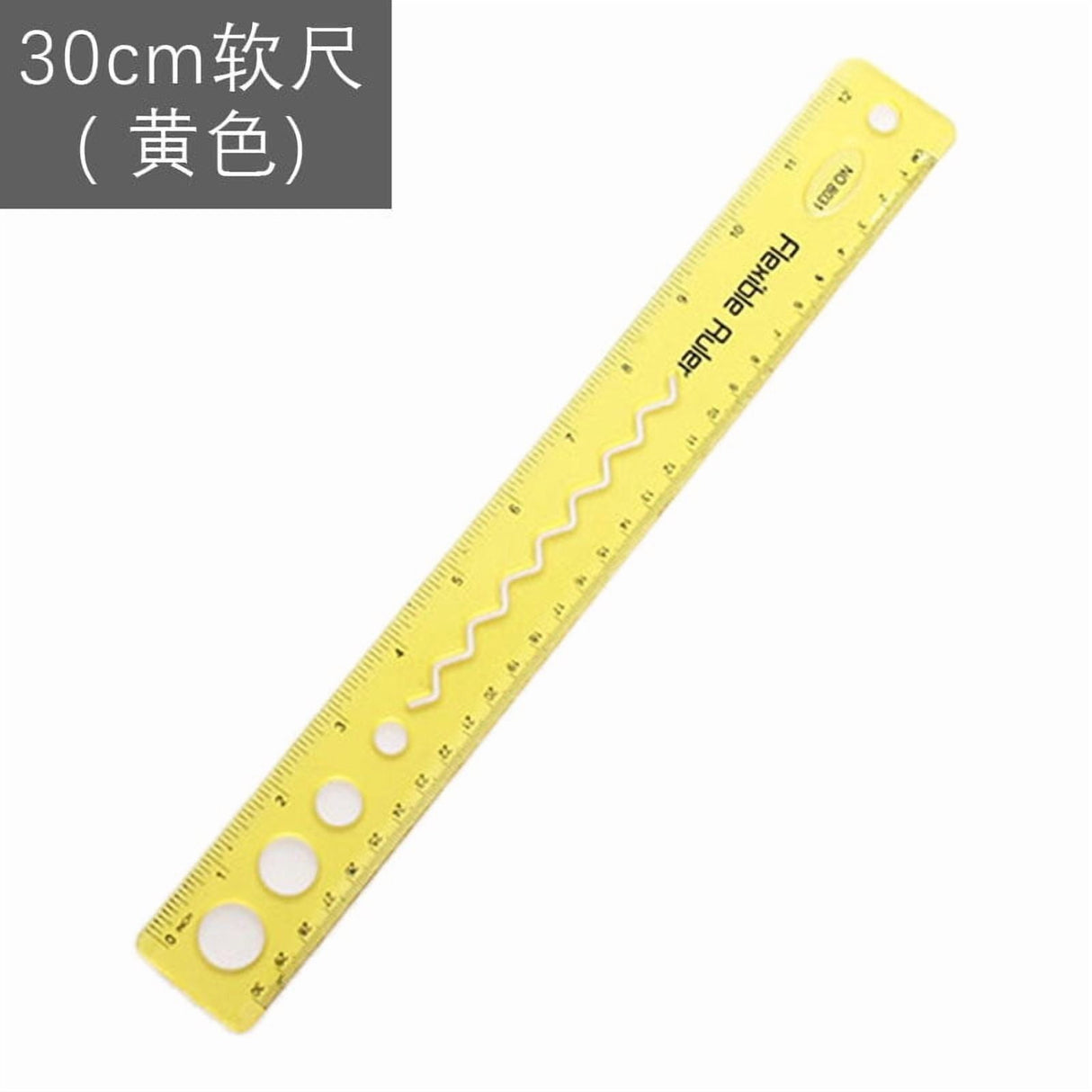 30cm/12inch Flexible Ruler, Rubber Plastic Ruler, Foldable Ruler Folding Soft Plastic Ruler, Shatterproof Straight Measuring Tools for Office Family Supplies(Blue) Yellow