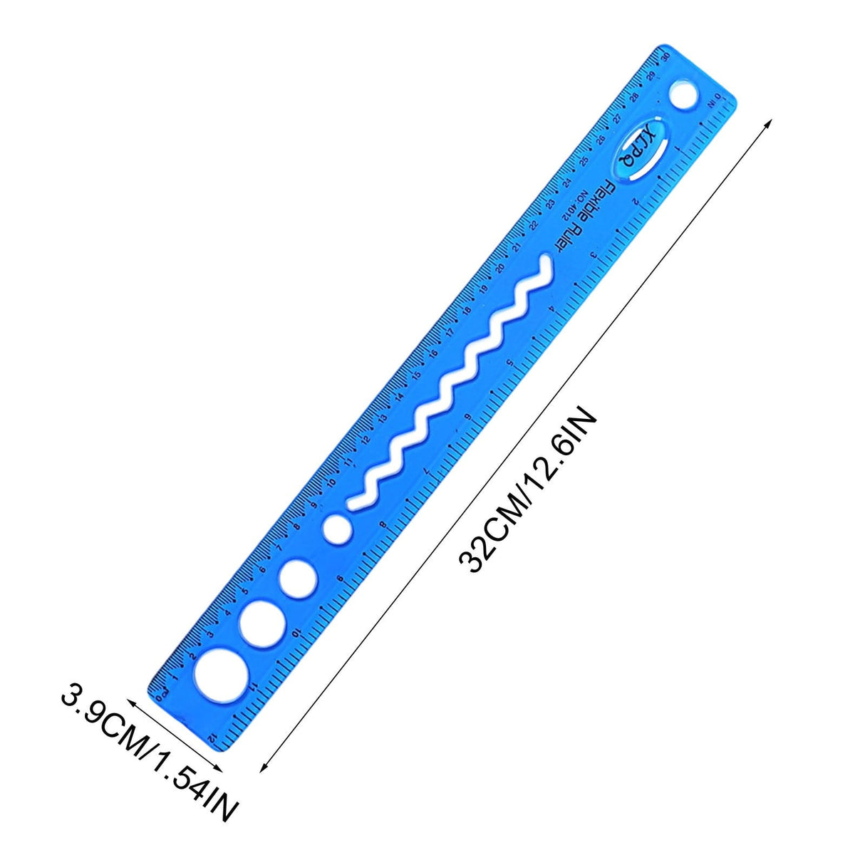 30cm/12inch Flexible Ruler, Rubber Plastic Ruler, Foldable Ruler Folding Soft Plastic Ruler, Shatterproof Straight Measuring Tools for Office Family Supplies(Blue) Yellow
