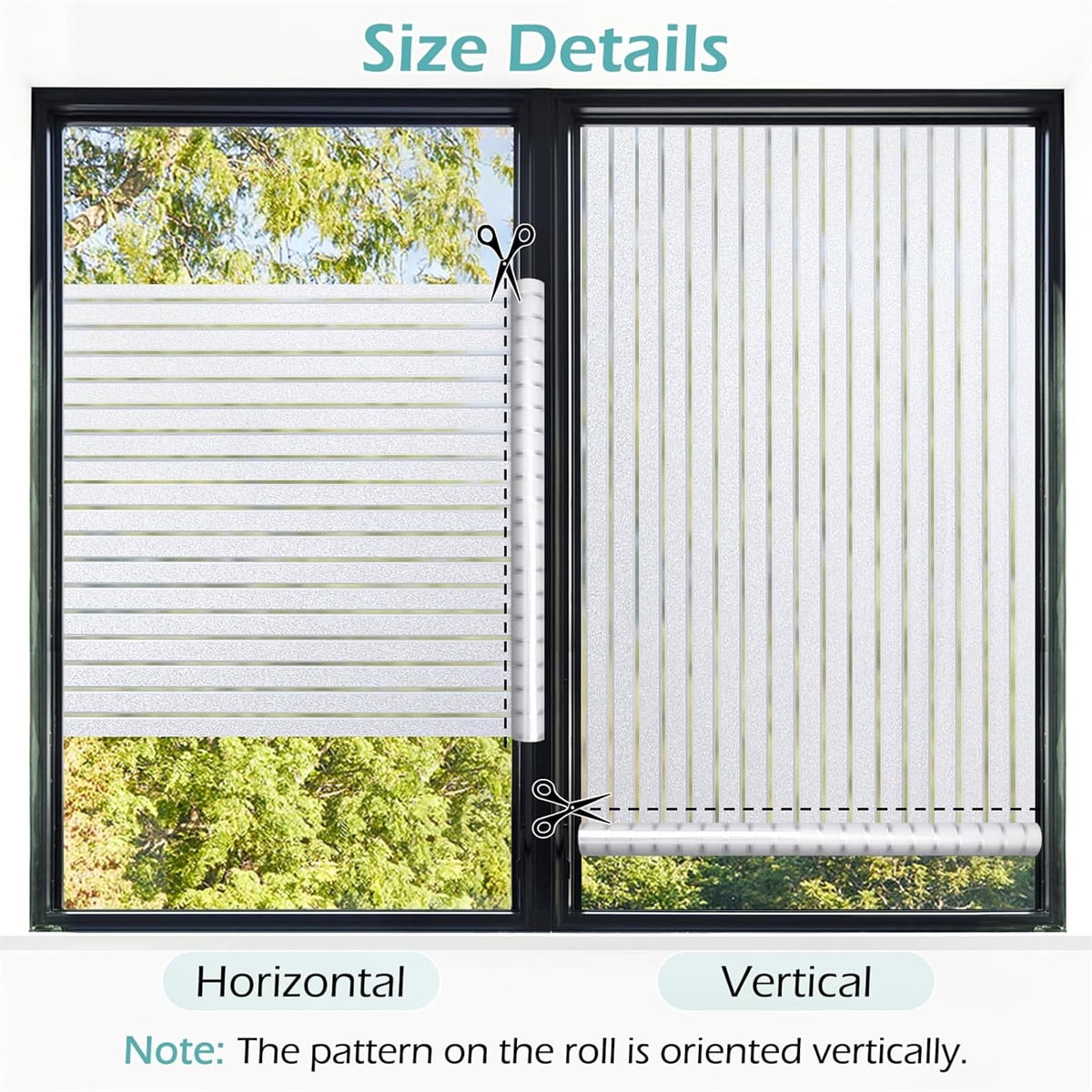 Privacy Window Film Frosted Glass Window Film 17.5 x 78.7 in No Glue Window Static Cling Glass Door Film Anti-UV Glass Films Strips Frosted Sliding Window Covering Stickers for Home Office