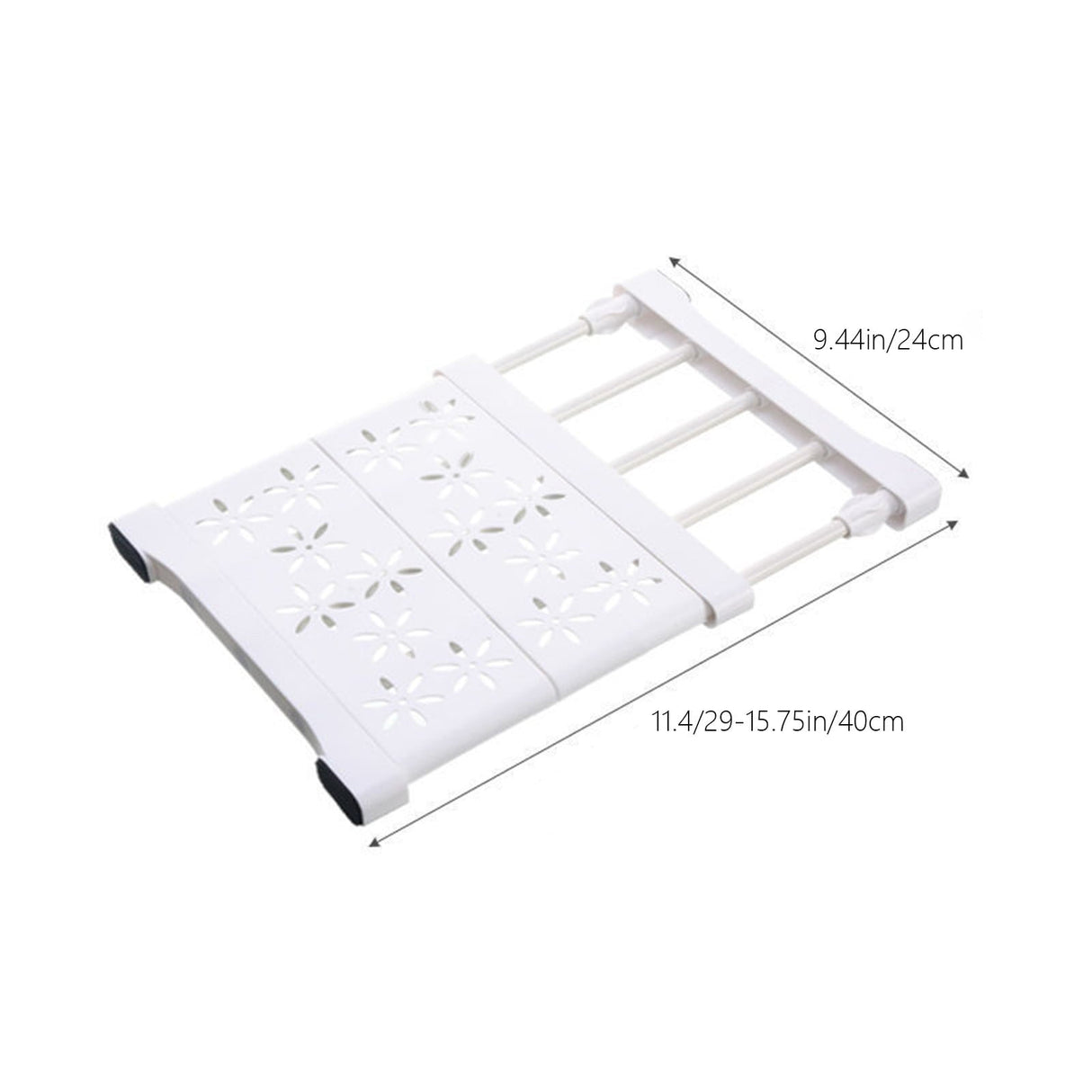 Expandable Closet Tension Shelf, Adjustable Closet Shelf Rod Organizer, No Drill Space Saving Wardrobe Divider, Multi-Tier Shelf Divider for Bathroom Kitchen Bedroom As shown
