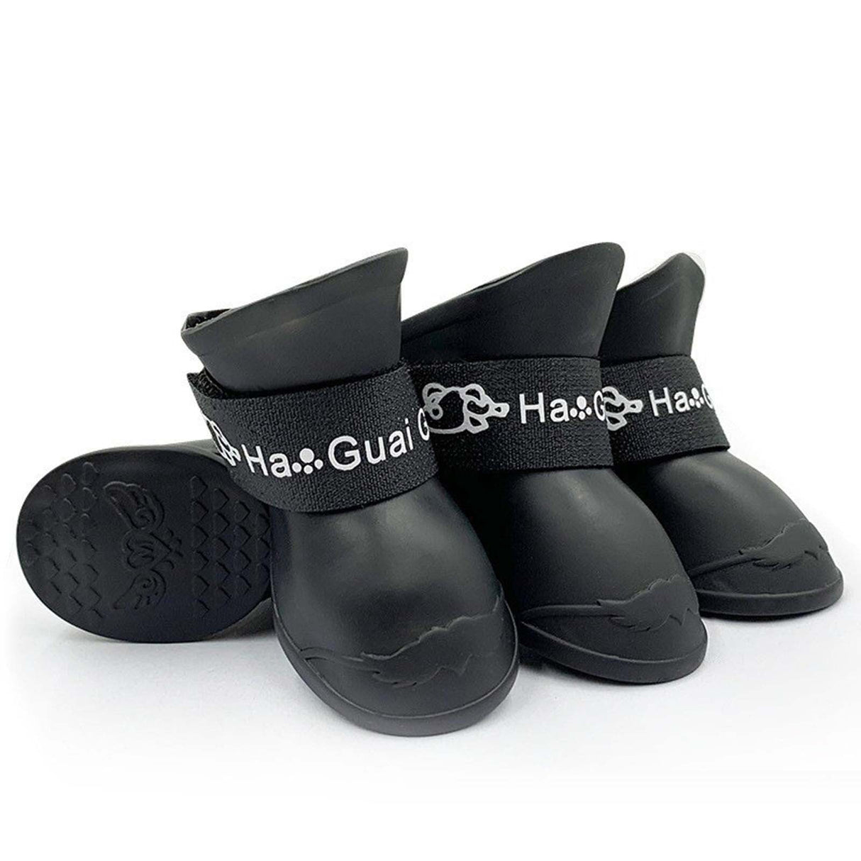 Pet Shoes, Candy Colors Anti-Slip Waterproof Rubber Rain Shoes Boots Paw Cover, Dog Boots & Paw Protectors, for Small Medium Dogs M Black