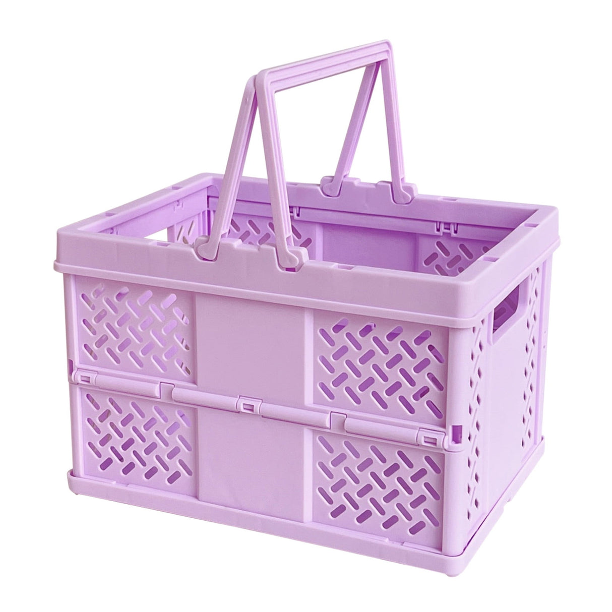 Foldable Storage Baskets with Handle, Portable Shower Basket, Vegetable Fruit Storage Organizers Box, Multifunctional Shopping Basket Outdoor Picnic Basket for Home, Picnic, Shopping Purple