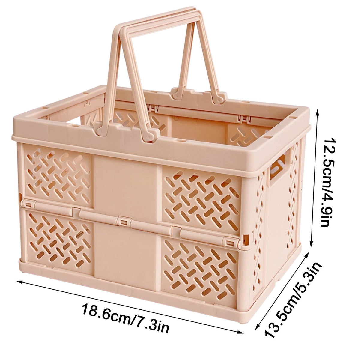 Foldable Storage Baskets with Handle, Portable Shower Basket, Vegetable Fruit Storage Organizers Box, Multifunctional Shopping Basket Outdoor Picnic Basket for Home, Picnic, Shopping Purple