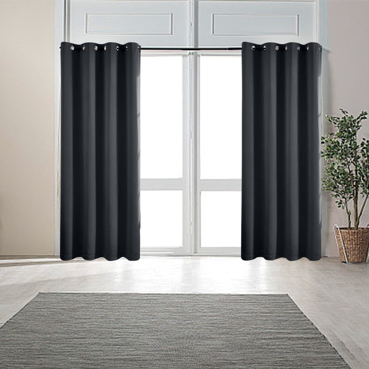 RV Camper Door Window Curtains, Blackout Privacy Curtains, Drapes for Bathroom Bedroom Kitchen, Portable Travel Trailer Small Window Decor, Short Blackout Curtain Black