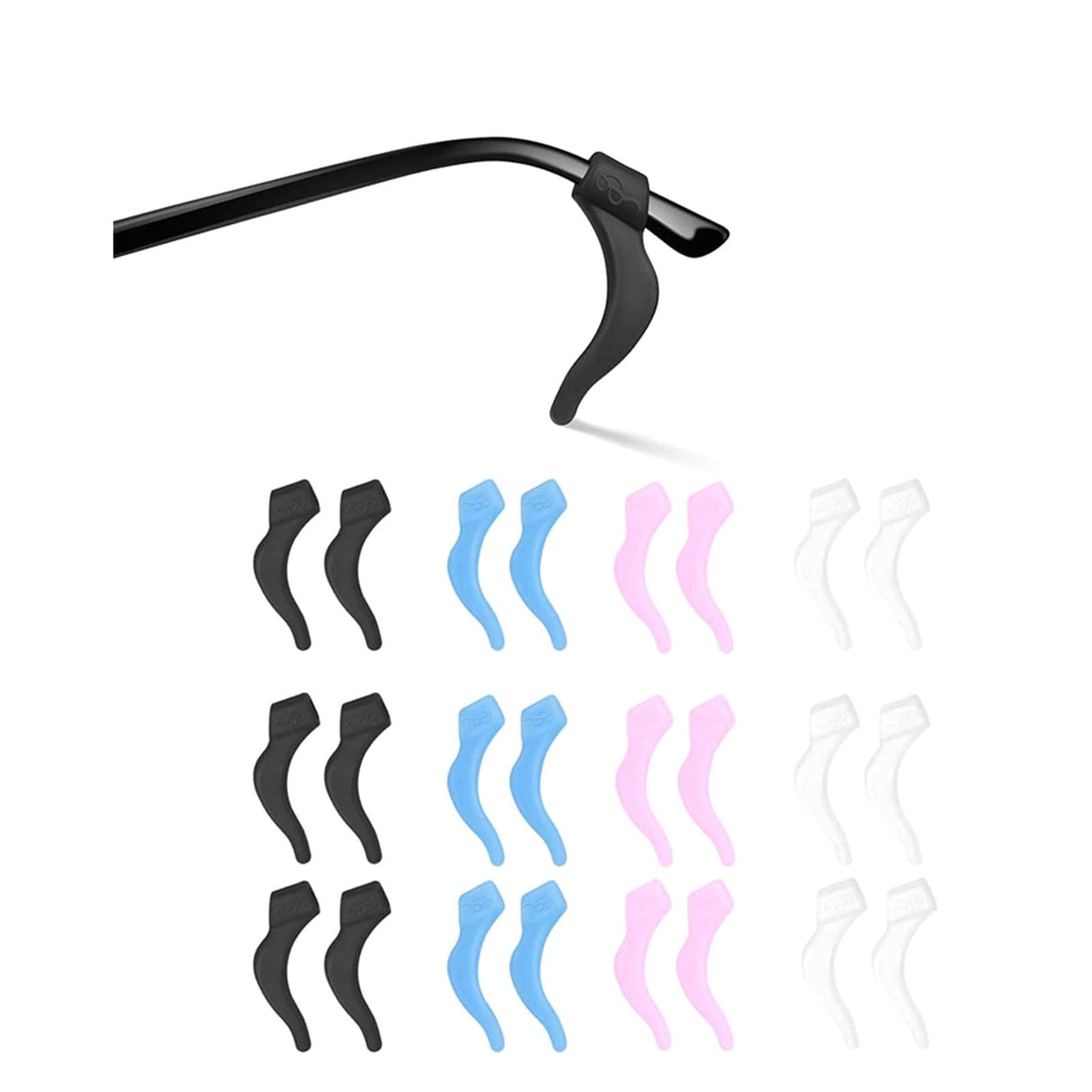 24Pcs Silicone Slip Ear Hook,Eyeglass Retainer,Anti Slip Ear Grips Hook,Comfortable and Durable Glasses Accessories for Sports,Reading,Outdoor Activities,and Daily Use,A I