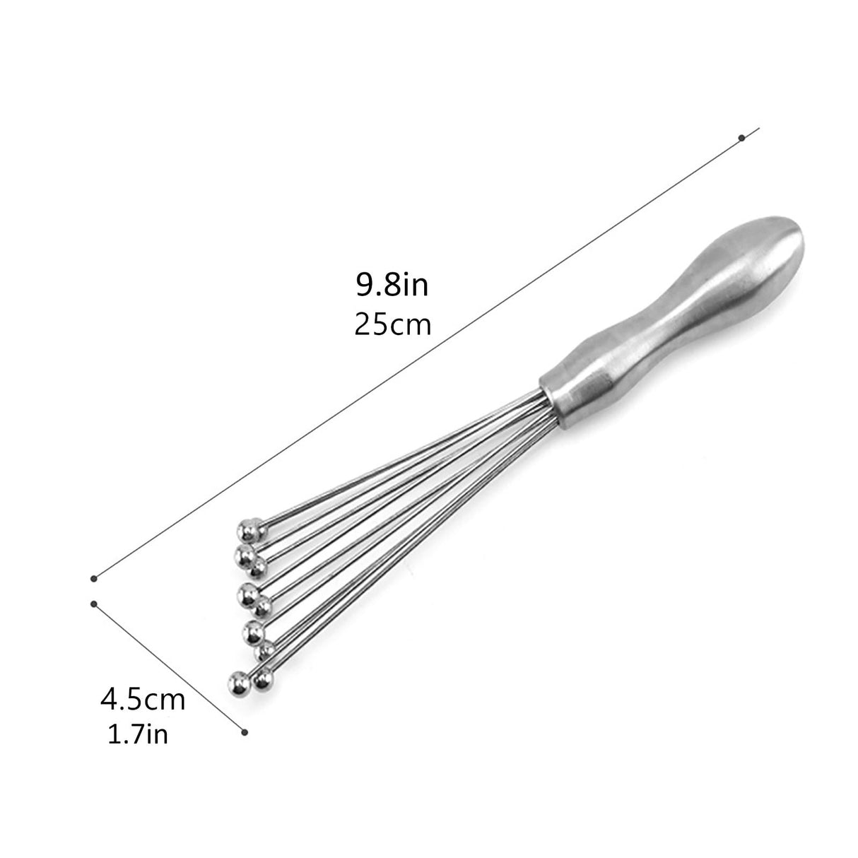 Egg Whisk,10" Stainless Steel Ball Whisk Egg Beater with Handle, Manual Mixers Whisk, Kitchen Tool for Baking Cooking A