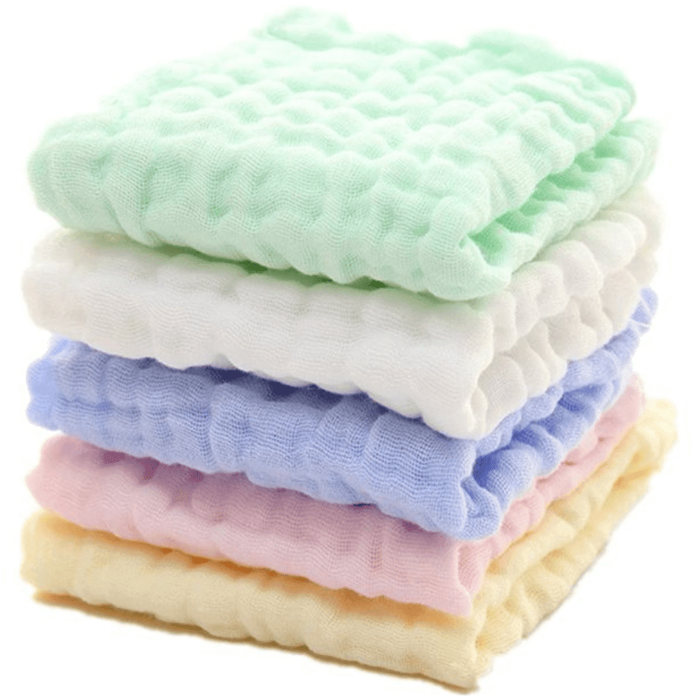 10PCS Muslin Cotton Baby Towel Soft Baby Bath Towel Multicolor Newborn Washcloths and Towels Multicolor