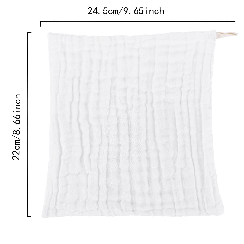 10PCS Muslin Cotton Baby Towel Soft Baby Bath Towel Multicolor Newborn Washcloths and Towels white & pink & blue & green & yellow