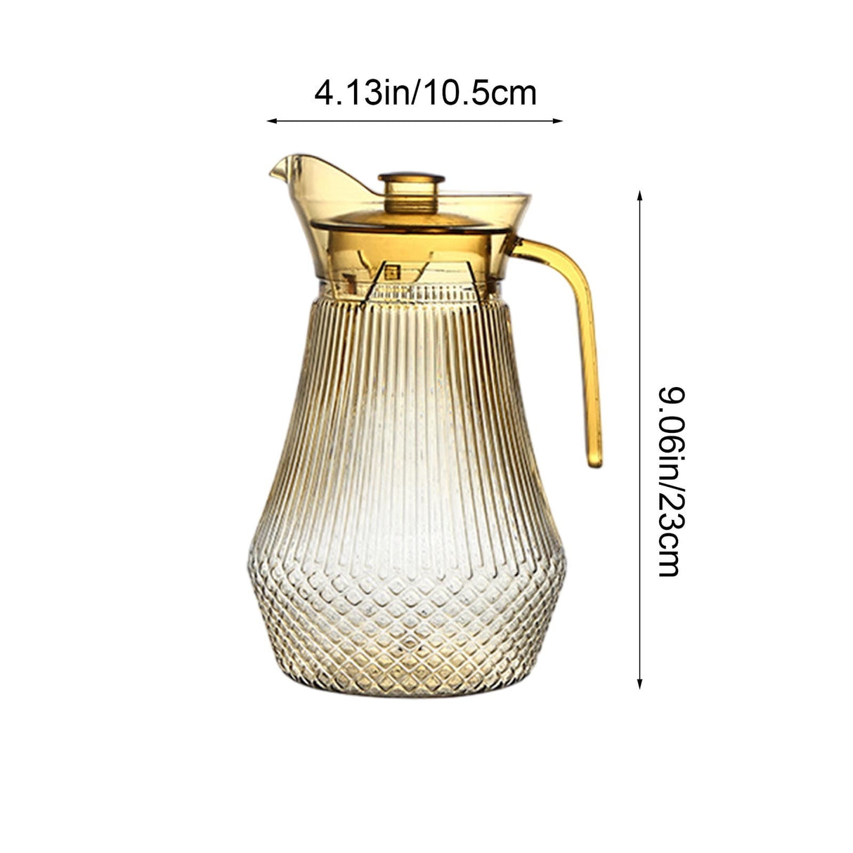 Acrylic Pitcher, Clear Plastic Water Pitchers with Lid and Spout, Iced Tea Pitcher Beverage Containers for Fridge, Juice, Sangria, Lemonade, Shatter-proof, BPA-Free Yellow