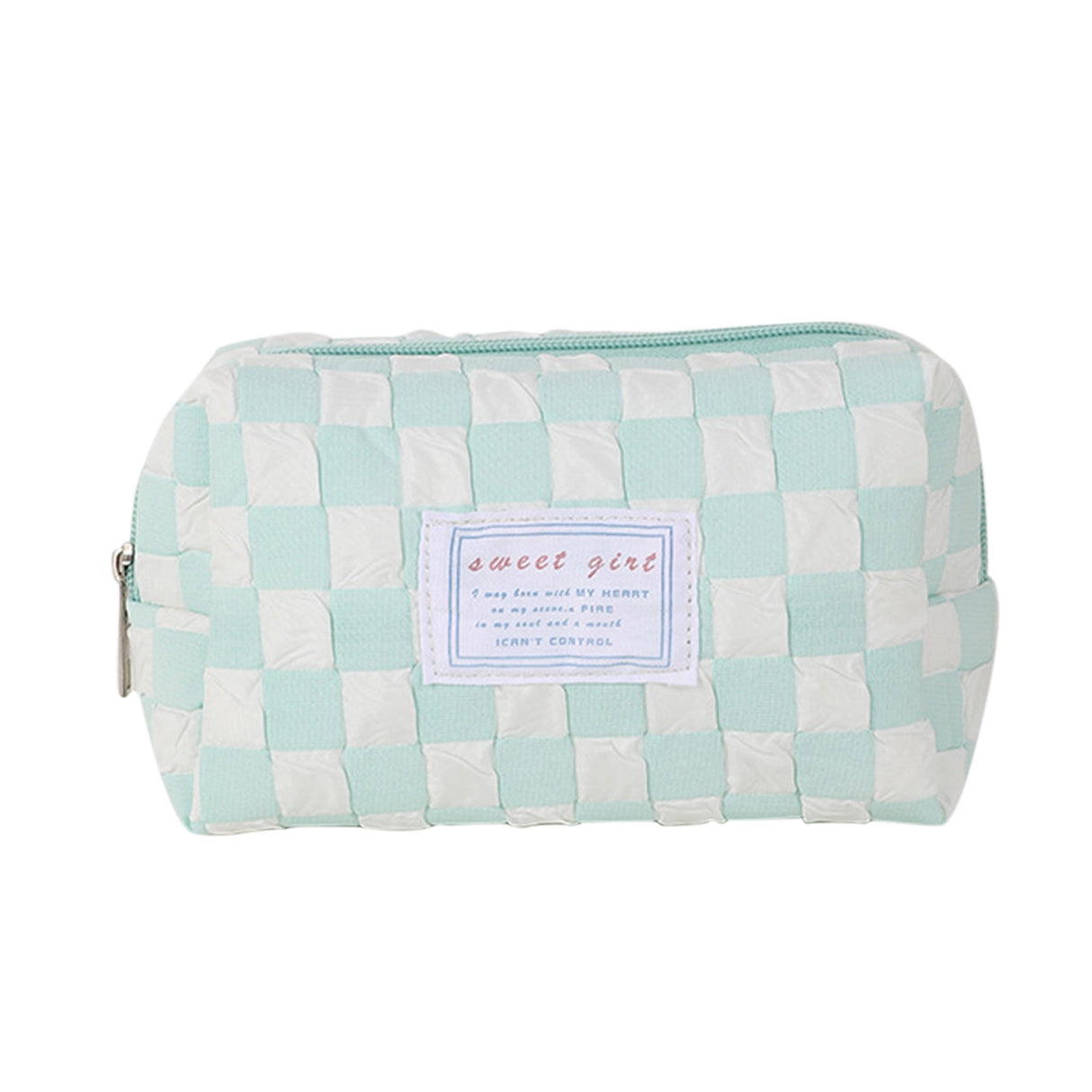 Small Cosmetic Bag, Cute Makeup Bag, Checkerboard Frame Pencil Bag, Pencil Case, Aesthetic Make Up Bag, Large Capacity Stationery Box, Purse Cosmetic Bag for Purse D