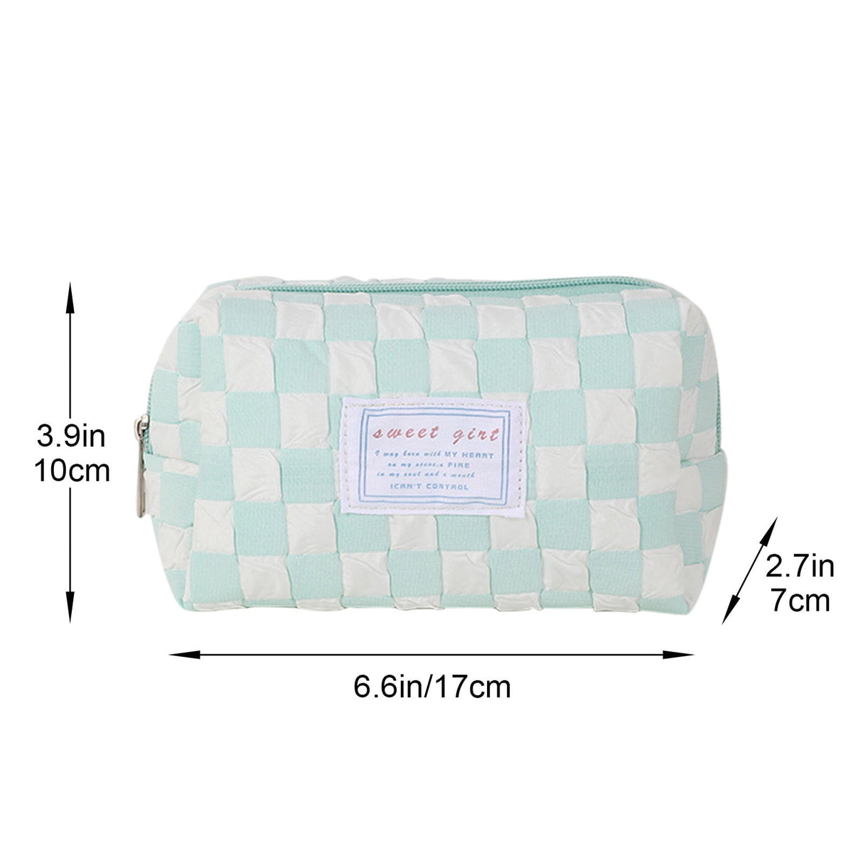 Small Cosmetic Bag, Cute Makeup Bag, Checkerboard Frame Pencil Bag, Pencil Case, Aesthetic Make Up Bag, Large Capacity Stationery Box, Purse Cosmetic Bag for Purse D