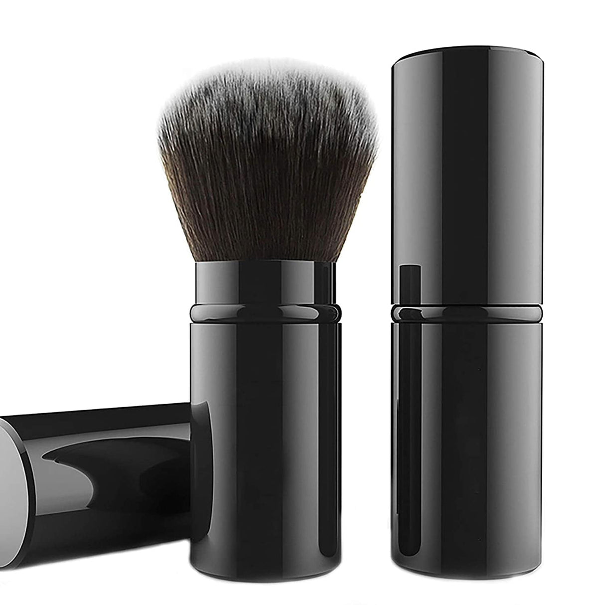 Retractable Foundation Makeup Brushes, Travel Flat Top Kabuki Powder Brush