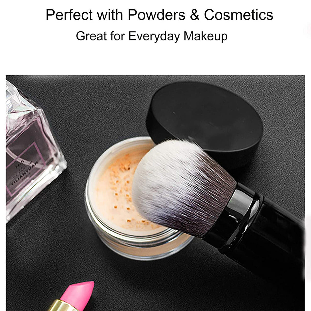 Retractable Foundation Makeup Brushes, Travel Flat Top Kabuki Powder Brush