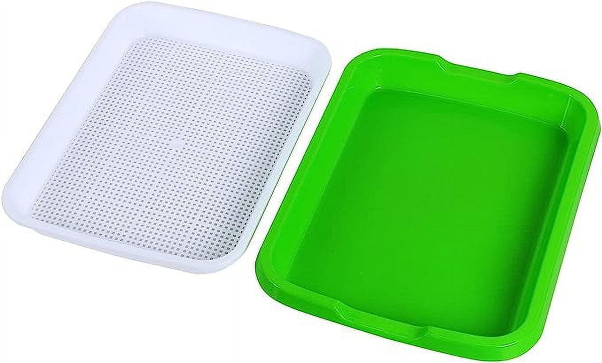 BPA Free Hydroponics Soilless Seeds Sprouter Microgreen Seed Sprouter Trays Seed Germination Double Tier Grow Trays with Lid 5PCS-Seed Sprouter Tray