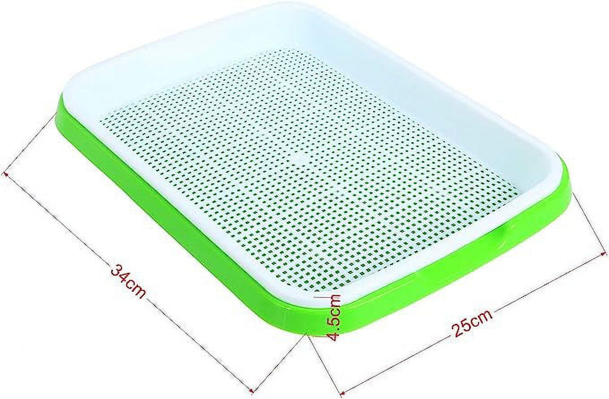BPA Free Hydroponics Soilless Seeds Sprouter Microgreen Seed Sprouter Trays Seed Germination Double Tier Grow Trays with Lid 5PCS-Seed Sprouter Tray