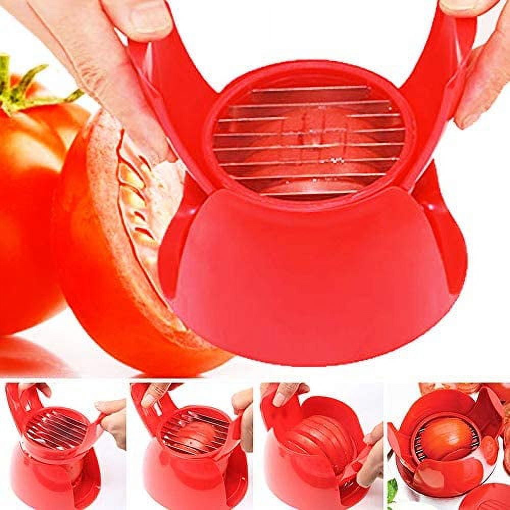 Fruit and Vegetable Cutter, 1 Slicer Tomato Potato Onion Fruit Vegetable Slicer Tomato Slicer Stand Kitchen Slicer Tool Gadgets