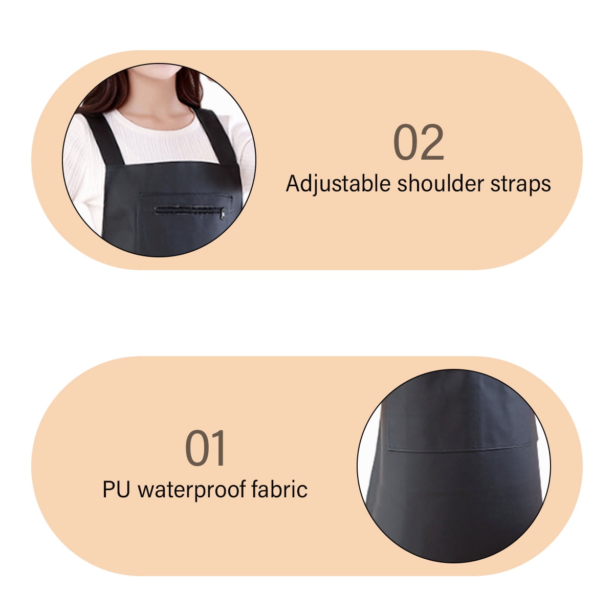 Waterproof Rubber Vinyl Apron - Heavy Duty Model - Stay Dry - Industrial Chemical Resistant Plastic - Leather Apron for Kitchen, Cooking, Dishwashing, Dog Grooming - Black
