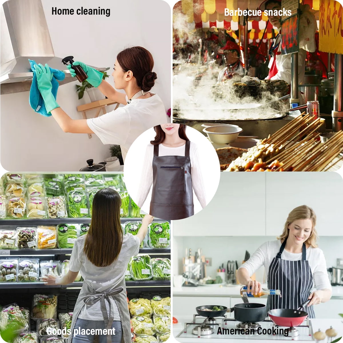 Waterproof Rubber Vinyl Apron - Heavy Duty Model - Stay Dry - Industrial Chemical Resistant Plastic - Leather Apron for Kitchen, Cooking, Dishwashing, Dog Grooming - Black Coffee