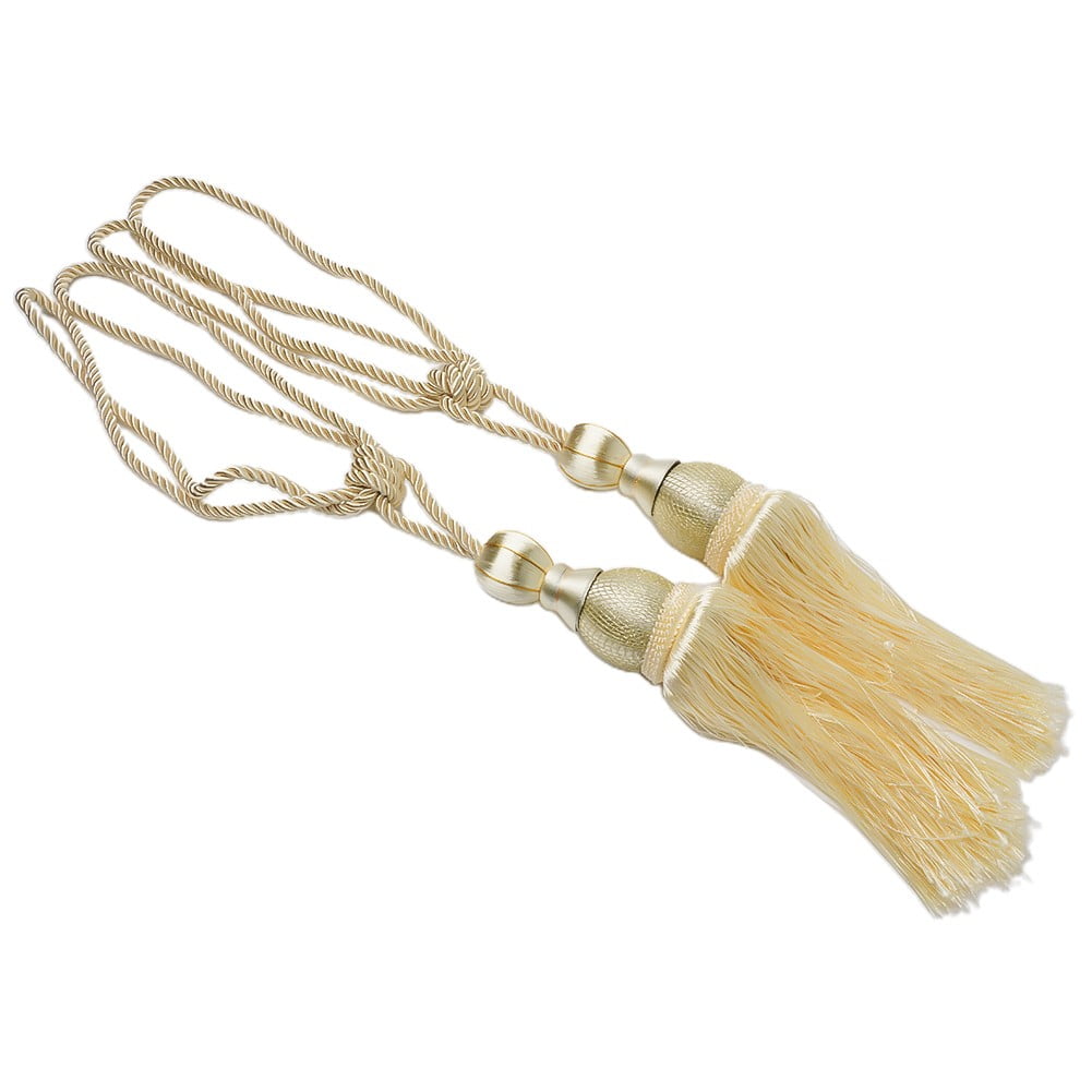 2pcs Large Tie Backs Ball Tassel Curtain Rope Tieback Gold