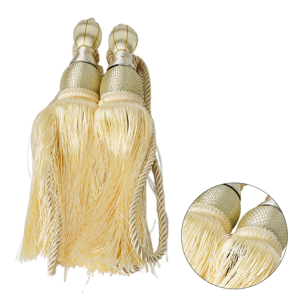 2pcs Large Tie Backs Ball Tassel Curtain Rope Tieback Gold