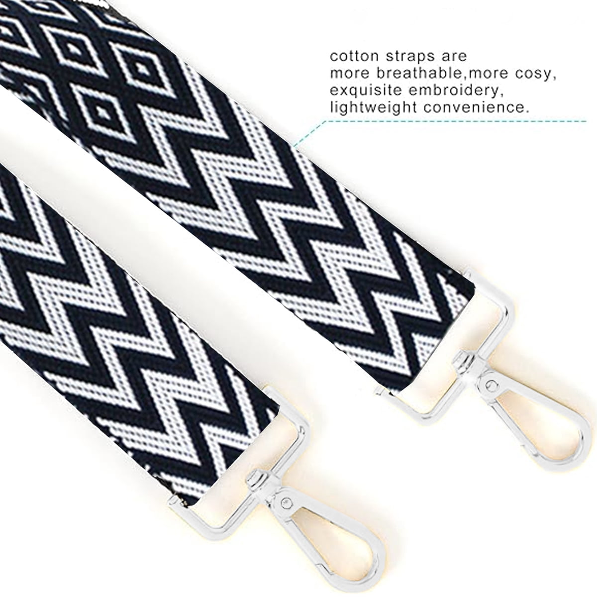 Replacement Crossbody Strap Handbag Guitar Strap Purse Shoulder Strap Adjustable Retro Jacquard - Dark blue