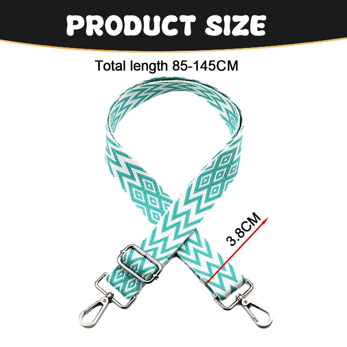 Replacement Crossbody Strap Handbag Guitar Strap Purse Shoulder Strap Adjustable Retro Jacquard - Dark blue green