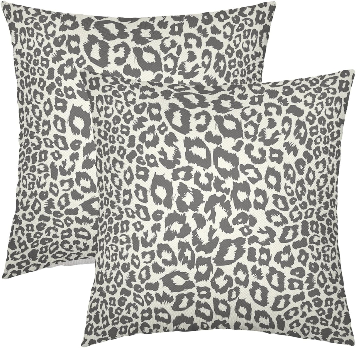 Lime Green White Leopard Print Pillow Covers 18x18 Inch Set of 2 Cheetah Animal Spots Decorative Throw Pillows For Couch Farmhouse Chinoiserie Pillow Cases Home Decor For Room Sofa Bed Porch Outdoor 20" x 20" Gray Leopard